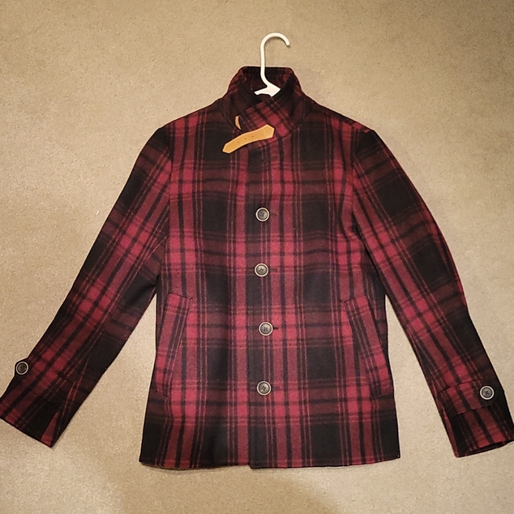 Japan Brand: Journal Standard, Mens Small Coat, Fall/Winter, Black and Red Plaid